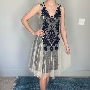 Solitaire Boho Floral Embroidered Dress